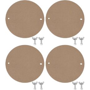 MECCANIXITY Pottery Wheel Bat 12" Round Pottery Bats System 1/3 Thick Pre Pin Holes 10" Apart with 304 Stainless Steel Pins for All Standard Pottery Wheel Clay Throwing Bats, 2Pcs, Brown
