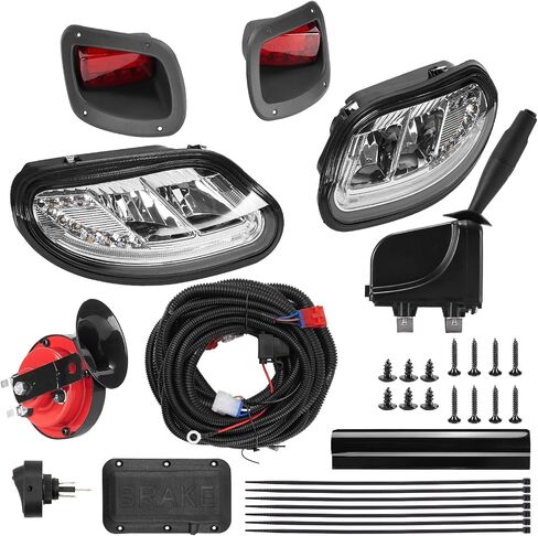 WonVon LED ترقية عربة الجولف LED ضوء متوافق مع EZGO TXT 1996-2013 عربات الغاز والكهرباء، مجموعة أضواء الشارع القانونية 12 فولت مع مصابيح LED للرأس وأضواء الذيل وإشارات الانعطاف وأضواء الفرامل in Saudi Arabia