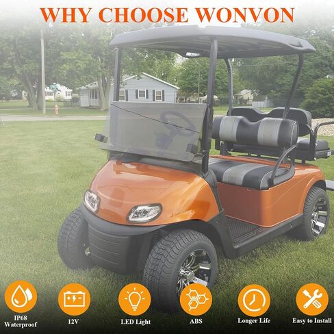 WonVon LED ترقية عربة الجولف LED ضوء متوافق مع EZGO TXT 1996-2013 عربات الغاز والكهرباء، مجموعة أضواء الشارع القانونية 12 فولت مع مصابيح LED للرأس وأضواء الذيل وإشارات الانعطاف وأضواء الفرامل in Saudi Arabia