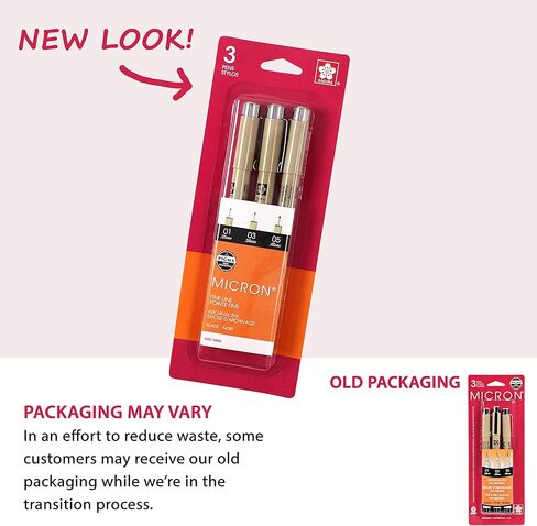 Sakura 30061 3-Piece Pigma Micron Blister Card Ink Pen Set, Black in Kuwait