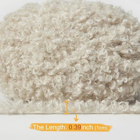 NICEEC 2 Skeins Teddy Fur Yarn Super Soft Yarn Chunky Fluffy Faux Fur Yarn Fuzzy Yarn Eyelash Yarn for Crochet Knit -Total Length 2×50m(2×55yds,3.53oz×2)-Beige in Saudi Arabia