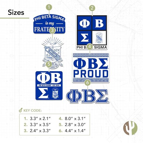 ملصقات صبار الصحراء Phi Beta Sigma ملصقات PBS GOMAB Divine 9 ورقات متعددة الحجم ملصق لزجاجة مياه للكمبيوتر المحمول (T2-10) in Saudi Arabia
