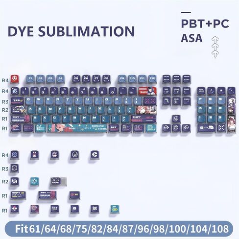 Pudding Keycaps PBT Keycaps تتألق من خلال أغطية المفاتيح الوردية ASA Profile 122 مفتاحًا مجموعة أغطية مفاتيح لطيفة مجموعة أغطية مفاتيح مخصصة توافق عالمي لـ 100%، 75%، 65%، 60% لوحة مفاتيح (هالة كهربائية) in Kuwait