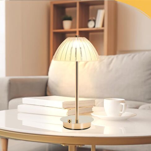 Table Bedside Lamp for Bedroom with Touch Sensor,3 Color Dimmable Cordless Desk Lamp(White/Warm/Natural),USB Rechargeable Nightstand Lamp for Kids Room,Living Room,Bedroom,Study,Office(Gold) in Saudi Arabia