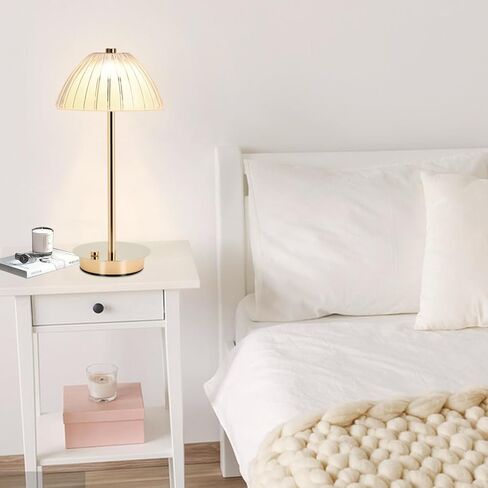 Table Bedside Lamp for Bedroom with Touch Sensor,3 Color Dimmable Cordless Desk Lamp(White/Warm/Natural),USB Rechargeable Nightstand Lamp for Kids Room,Living Room,Bedroom,Study,Office(Gold) in Saudi Arabia