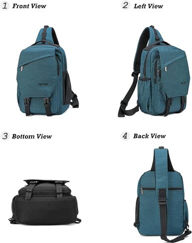 NICGID Sling Bag Backpack, 13.3'' 14.1'' Laptop Bag Crossbody Shoulder Chest Backpacks Travel Outdoors for Men Women in Saudi Arabia
