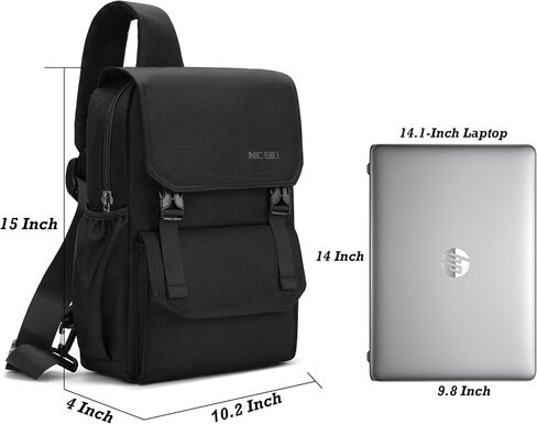 NICGID Sling Bag Backpack, 13.3'' 14.1'' Laptop Bag Crossbody Shoulder Chest Backpacks Travel Outdoors for Men Women in Saudi Arabia