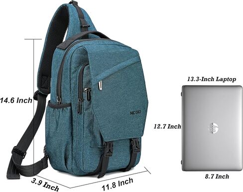 NICGID Sling Bag Backpack, 13.3'' 14.1'' Laptop Bag Crossbody Shoulder Chest Backpacks Travel Outdoors for Men Women in Saudi Arabia