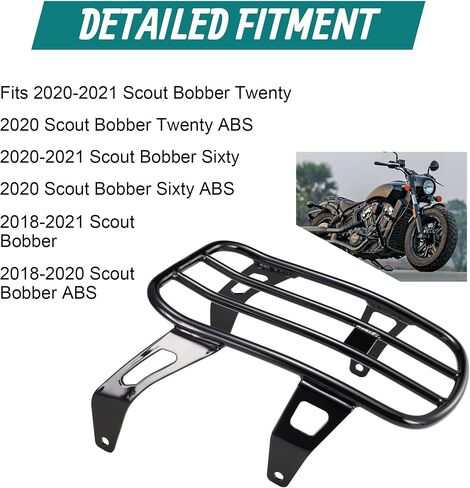 رف الأمتعة الخلفي MoKitDora Solo متوافق مع 2018-up Indian Scout Bobber Sixty Twenty ABS Rogue، كروم in Saudi Arabia