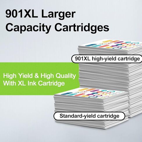 901 خراطيش الحبر | استبدال خرطوشة الحبر المعاد تصنيعها لحزمة HP 901XL 901 XL Combo Pack لطابعة HP Officejet 4500 J4500 J4524 J4540 J4550 J4580 J4624 J4640 J4660 (1 أسود، 1 ثلاثي الألوان) in Kuwait