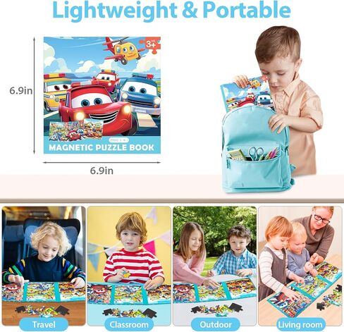 Magnetic Puzzles for Toddlers 3-5, 9-12-16 Pieces Car Puzzles for Kids Ages 4-6 Kids Puzzles Educational Learning Magnet Travel Puzzles Road Trip Activities Toys for 2 3 4 5 6 Year Old Boys and Girls in Saudi Arabia
