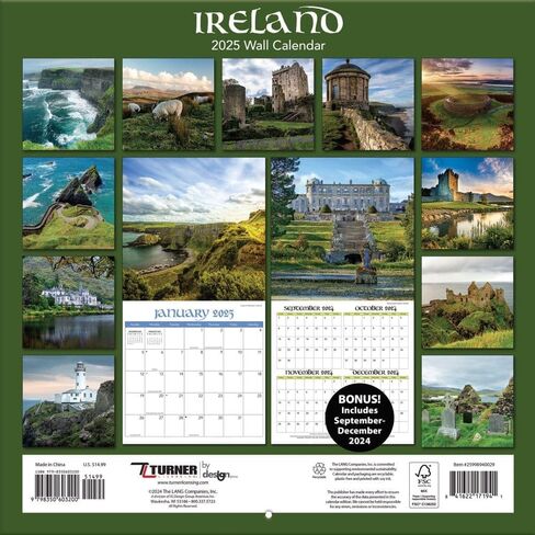 TURNER PHOTOGRAPHIC 2025 Ireland 12x12 Photo Wall Calendar (25998940029) in Saudi Arabia