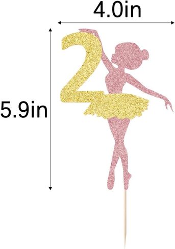 Ballerina 3rd Birthday Cake Topper,Princess Cake Topper, Dancing Girl Birthday Decorations in Saudi Arabia