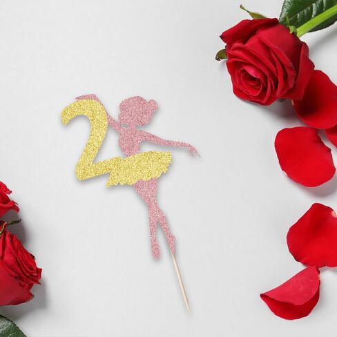 Ballerina 3rd Birthday Cake Topper,Princess Cake Topper, Dancing Girl Birthday Decorations in Saudi Arabia