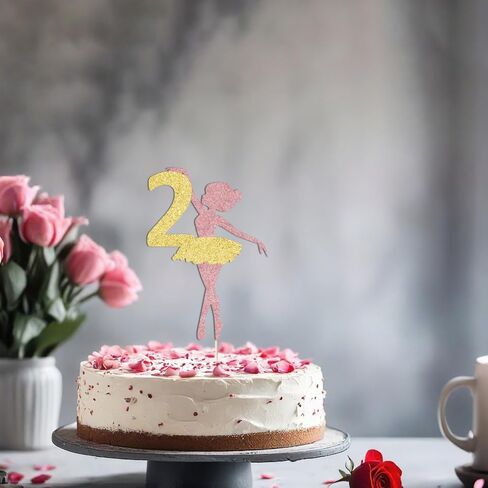 Ballerina 3rd Birthday Cake Topper,Princess Cake Topper, Dancing Girl Birthday Decorations in Saudi Arabia
