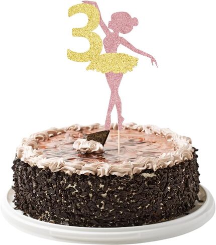 Ballerina 3rd Birthday Cake Topper,Princess Cake Topper, Dancing Girl Birthday Decorations in Saudi Arabia