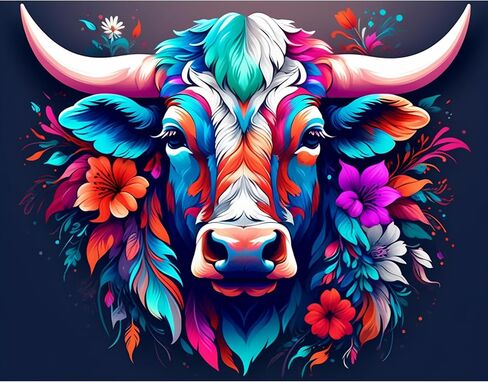 Diamond Art Kits for Adults 5D Round Diamond Art Painting Kit DIY Diamond Gemstone Painitng Kits Full Drill Diamond Home Wall Decoration Painting for Beginners Adults（12x16 Inch/30x40cm,Cow in Saudi Arabia