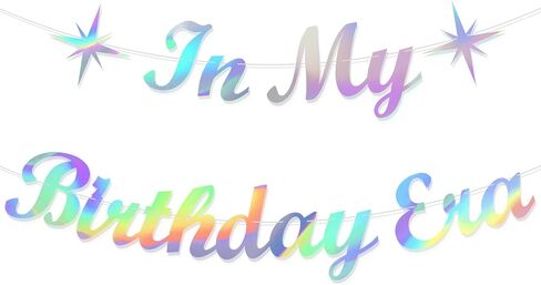 Pre-Strung In My Birthday Era Banner, Era Music Themed Party Decorations for Girls, Iridescent in Saudi Arabia
