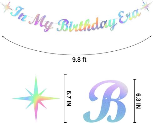 Pre-Strung In My Birthday Era Banner, Era Music Themed Party Decorations for Girls, Iridescent in Saudi Arabia