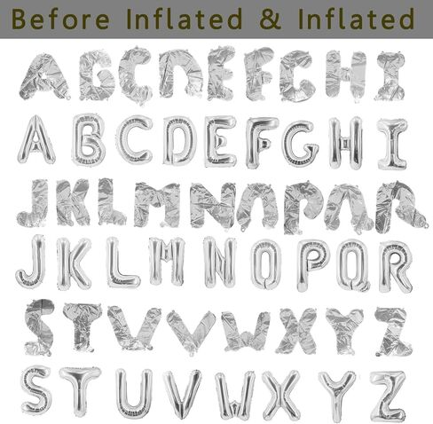 52 Pcs Gold Letter Balloons Foil Alphabet A to Z Balloons DIY Personalized Phrase Banner for Baby Shower Wedding Party Supplies Custom Decor 16 Inch in Saudi Arabia