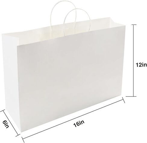 HAPPY CHEERS Kraft Paper Gift Bags,80 Pack Large Paper Bags with handles,16x6x12 Inches Thick Large Paper Shopping Bags for Boutique,Christmas Design in Saudi Arabia
