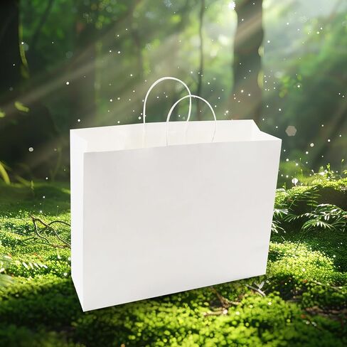 HAPPY CHEERS Kraft Paper Gift Bags,80 Pack Large Paper Bags with handles,16x6x12 Inches Thick Large Paper Shopping Bags for Boutique,Christmas Design in Saudi Arabia