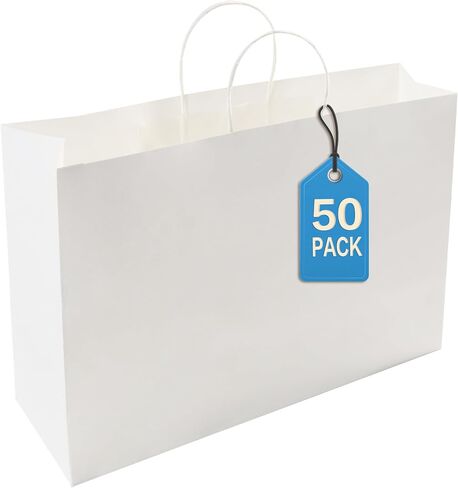 HAPPY CHEERS Kraft Paper Gift Bags,80 Pack Large Paper Bags with handles,16x6x12 Inches Thick Large Paper Shopping Bags for Boutique,Christmas Design in Saudi Arabia