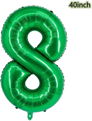 بالون رقم 2 باللون الأخضر الداكن مقاس 40 بوصة، بالون رقم فيلم ألومنيوم كبير الحجم، بالونات زينة لعيد ميلاد الغابة الثانية، لوازم تزيين حفلات أعياد ميلاد الأطفال (أخضر داكن 2) in Saudi Arabia