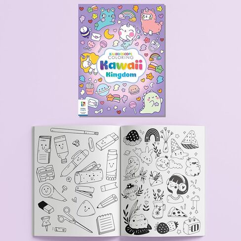 Hinkler Kaleidscope: مجموعة Coloring Kawaii Ultimate Kit - مجموعة حقيبة حمل لطيفة للأطفال تتضمن أقلام تحديد معطرة، وأدوات مكتبية وملصقات، ولون في العلبة، للأعمار من 6 سنوات فما فوق in Kuwait