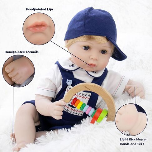 Lifelike Reborn Baby Dolls - 18 Inch Cute Realistic Silicone Baby Girl Doll,Real Life Baby Dolls Newborn for 3+ Years Old Kids Gifts in Kuwait