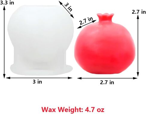 3D Garnet Silicone Mold, Pomegranate Candle Mold for Soap Soy Wax DIY Handcraft, Fruits Resin Mold Gift Wedding Party Home Dinner Festive Days Car Decoration (A) in Saudi Arabia