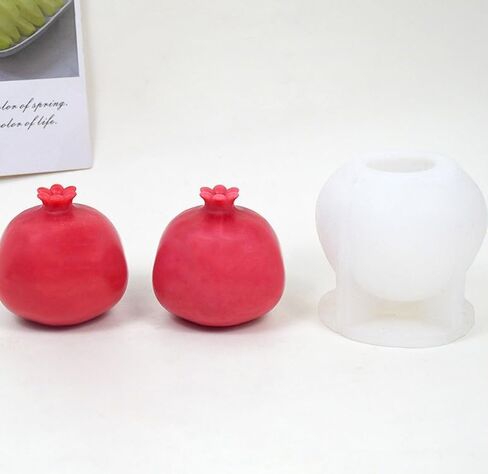 3D Garnet Silicone Mold, Pomegranate Candle Mold for Soap Soy Wax DIY Handcraft, Fruits Resin Mold Gift Wedding Party Home Dinner Festive Days Car Decoration (A) in Saudi Arabia