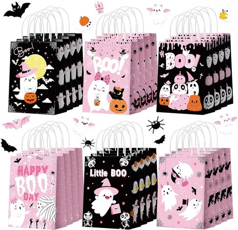 24 Pcs Candy Sweet Land Goodie Bags with Handles Lollipop Gift Bags Candy Party Favors Bags Sweet Candy Treat Bags Candy Shop Theme Bags for School Birthday Wedding Baby Shower Party Decor in Kuwait