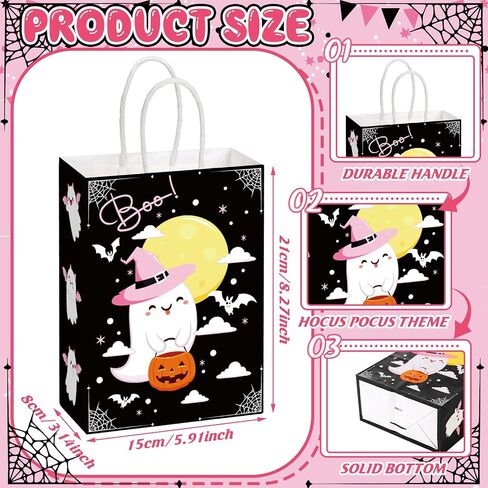24 Pcs Candy Sweet Land Goodie Bags with Handles Lollipop Gift Bags Candy Party Favors Bags Sweet Candy Treat Bags Candy Shop Theme Bags for School Birthday Wedding Baby Shower Party Decor in Kuwait