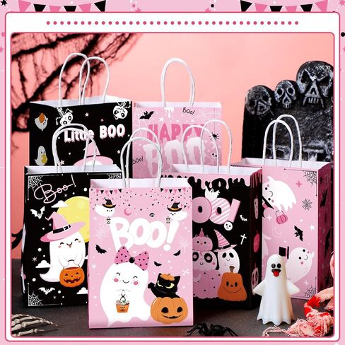 24 Pcs Candy Sweet Land Goodie Bags with Handles Lollipop Gift Bags Candy Party Favors Bags Sweet Candy Treat Bags Candy Shop Theme Bags for School Birthday Wedding Baby Shower Party Decor in Kuwait