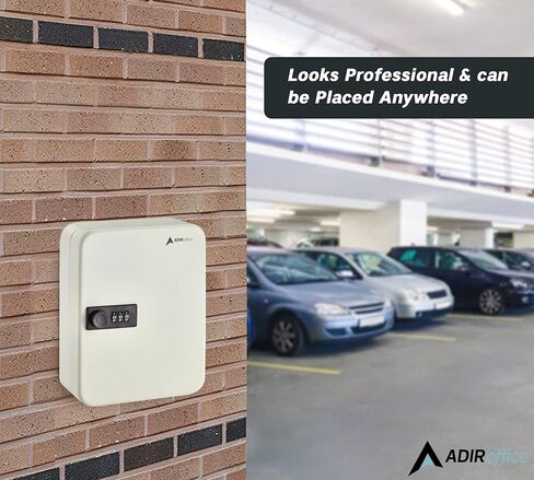 AdirOffice Key Lock Box – 30 Key Hooks Wall Mounted Key Cabinet Lock Box, Car Keys Holder Box, Lockable Key Storage Box - Metal Key Box Organizer with for Home and Office in Kuwait