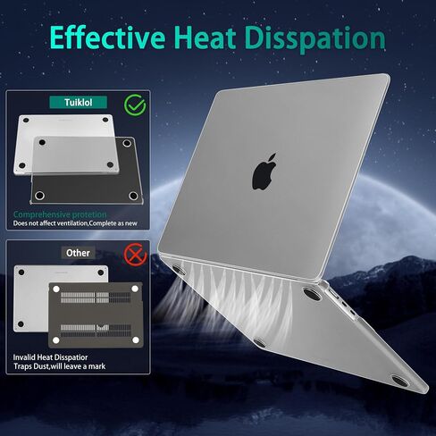 Tuiklol for M3 MacBook Air 13.6 inch Case 2024-2022,Matte Clear Cover fit for A3113 M2 A2681,Durable Soft Plastic Hard Laptop Shell Cases with Keyboard Cover & Dust Plug & OTG Adapter,Clear in Saudi Arabia