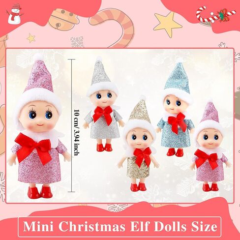 8 قطع صغيرة لعيد الميلاد الجان الطفل الجان السائبة عيد الميلاد قزم دمية للبنين والبنات عيد الميلاد تخزين هدايا عيد الميلاد السنة الجديدة (مجموعة الألوان 3) in Kuwait