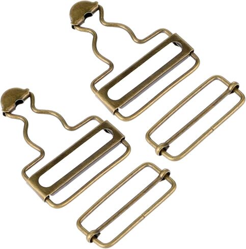 Jeffdad 2Pairs Metal Overall Buckles Suspender Buckle wif Adjustable Overall Bib Clips for Overall Bib Trousers Jeans Jacket in Saudi Arabia