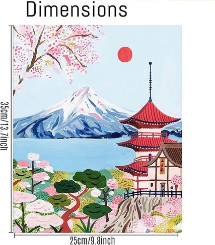 HOIYLDS 6 Packs Paint by Numbers for Adults Beginners, World Building Painting by Number Kits on Canvas Without Frame, Lanscape Craft Arts for Home Wall Decor 9.8x13.8inch in Kuwait