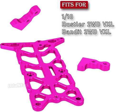جزء ترقية الهيكل العلوي من سبائك الألومنيوم لـ 1/10 Rustler 2WD VXL Bandit 2WD VXL، طقم هيكل التحويل RC يقفز، استبدال الجزء #3729، وردي in Saudi Arabia