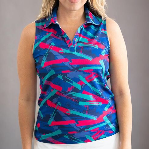 YATTA GOLF Performance Sleeveless Golf Polo for Women - Moisture Wicking V-Neck Golf Polo Shirts Workout Golf Tank Tops in Kuwait