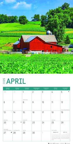2025 Farms Monthly Wall Calendar by Bright Day, 12 x 12 Inch Beautiful Landscape Photography Gift in Saudi Arabia