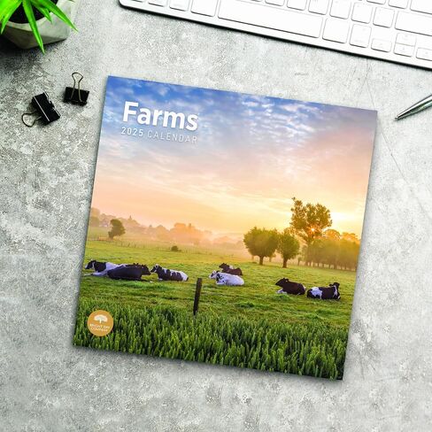2025 Farms Monthly Wall Calendar by Bright Day, 12 x 12 Inch Beautiful Landscape Photography Gift in Saudi Arabia