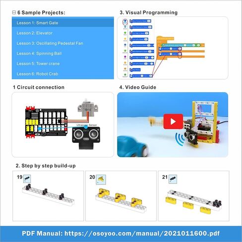 مجموعة مكعبات بناء روبوت OSOYOO للبالغين والمراهقين بناءً على Arduino وMIT Scratch | مجموعة برمجة روبوتية تعليمية مكونة من 6 تصميمات in Kuwait