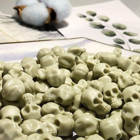 100pcs Miniature Halloween Figurines Skulls Heads Terrifying Skeleton Ornament Halloween Prank Props for DIY Halloween Crafts Bar Home Trick Toy Favors White in Saudi Arabia