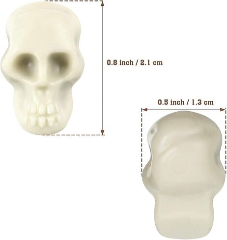 100pcs Miniature Halloween Figurines Skulls Heads Terrifying Skeleton Ornament Halloween Prank Props for DIY Halloween Crafts Bar Home Trick Toy Favors White in Saudi Arabia