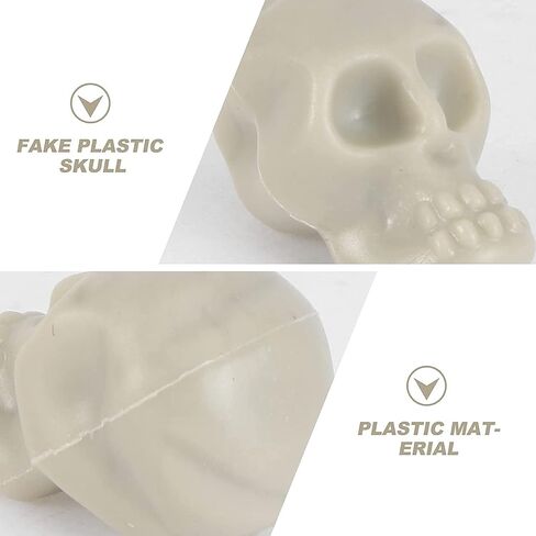 100pcs Miniature Halloween Figurines Skulls Heads Terrifying Skeleton Ornament Halloween Prank Props for DIY Halloween Crafts Bar Home Trick Toy Favors White in Saudi Arabia
