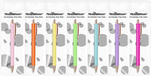 TECKWRAP 7 قطع من قلم إطلاق الهواء، قلم لامع قابل للسحب لمشروع الحرف اليدوية من الفينيل (أصفر، فوشيا، أرجواني، أزرق، برتقالي، وردي، أخضر) in Kuwait