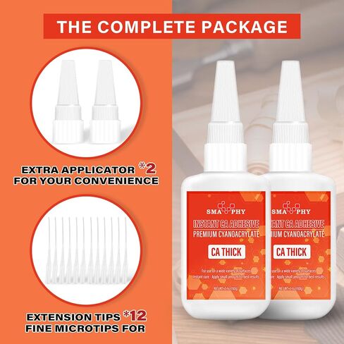 Professional Cyanoacrylate Glue(2 oz), Medium Viscosity CA Glue for Woodworking with Extra Caps and Microtips, Instant Super Glue for Wood, Metal, Rubber, Leather, Ceramic and Fiberglass in Saudi Arabia